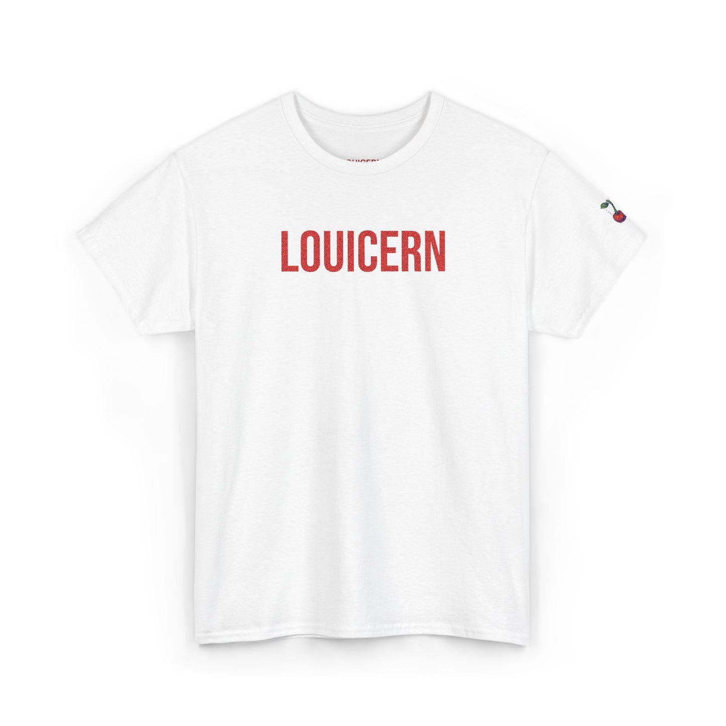 Louicern Rose Logo Tee — White Graphic Cotton T-Shirt